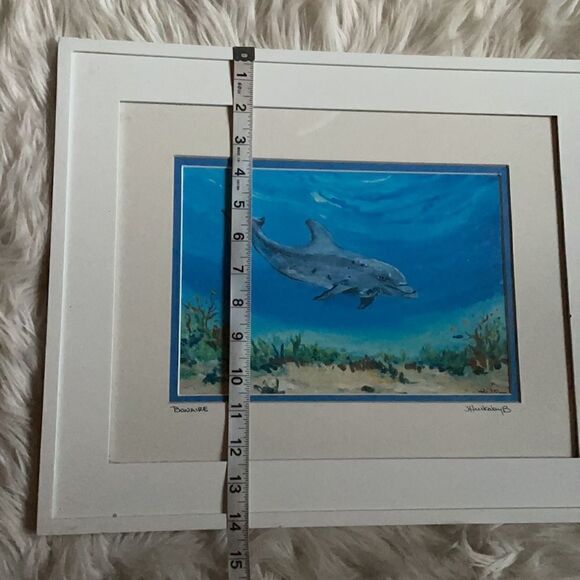 Watercolor Dolphin Print Framed and Matted (#22 of 300 Made) - Picture 12 of 16
